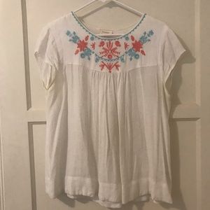Embroidered Anthropologie top